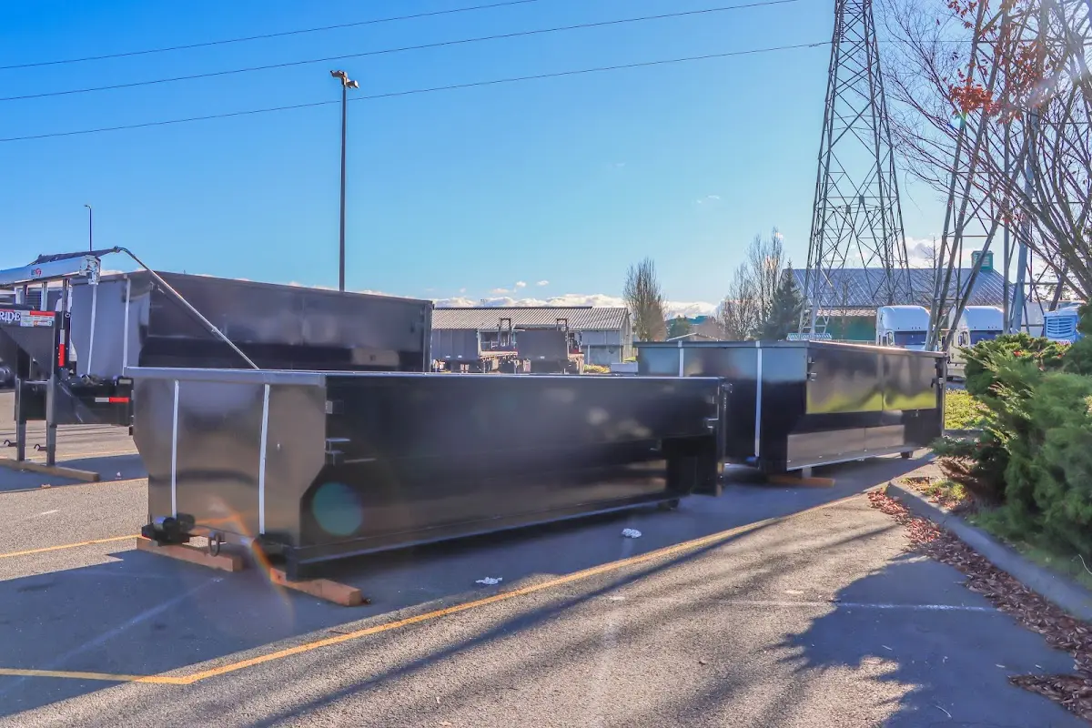Roll-off dumpster ready for waste disposal at job site for Commercial Dumpster Rental in Raleigh Hills